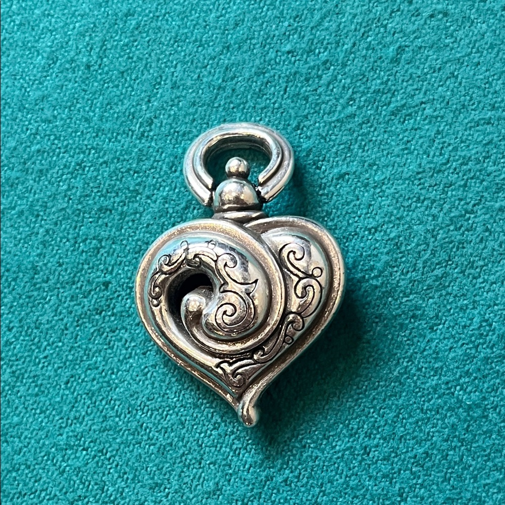 Brighton Solid Silver Heart Scroll Pendant - image 2